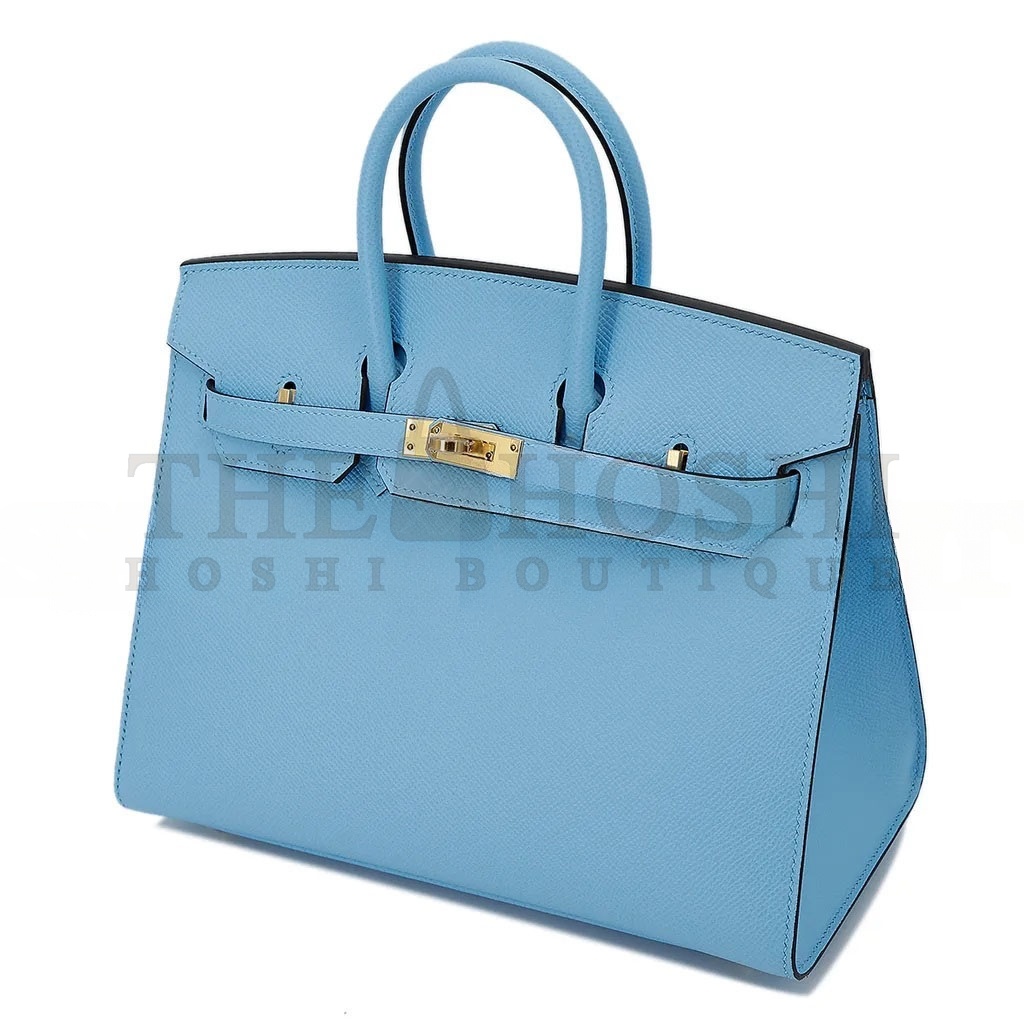 H**me5 BIRKIN 30 EPSOM SKY BLUE GOLD BUCKLE BAG H028369CK06 (30*23*15cm) Master Quality